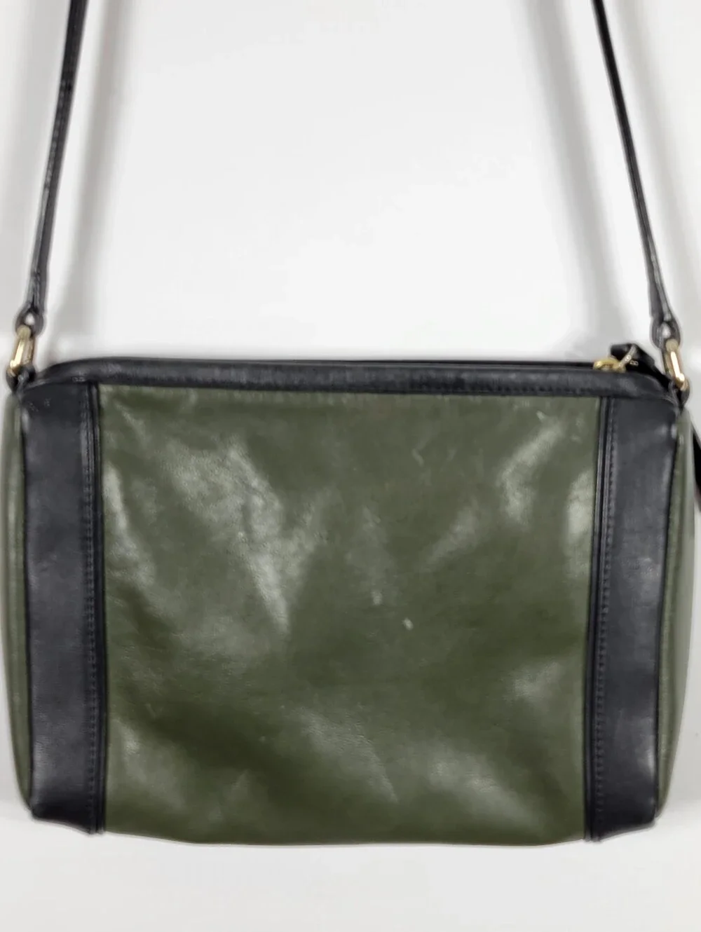 kate spade Olive Green and Black Leather Crossbody Bag #845